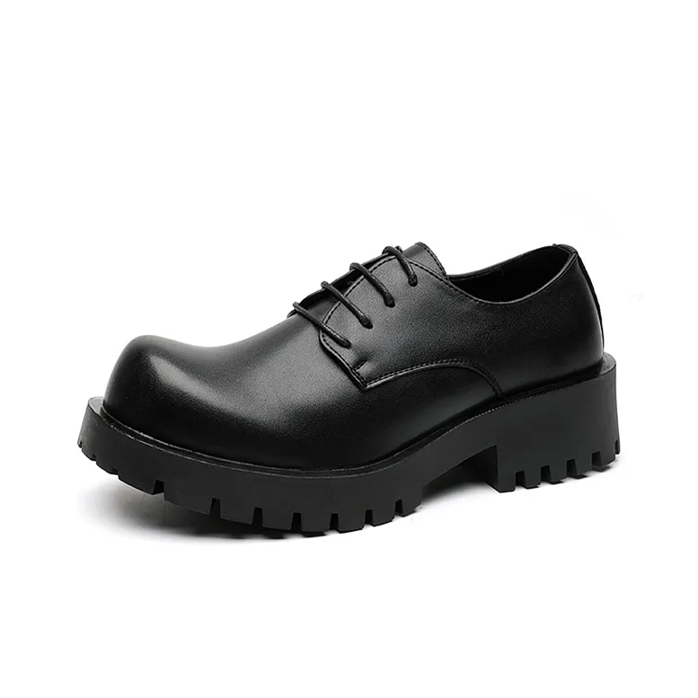 GZZ Dress Shoes Men Low Top Black-1