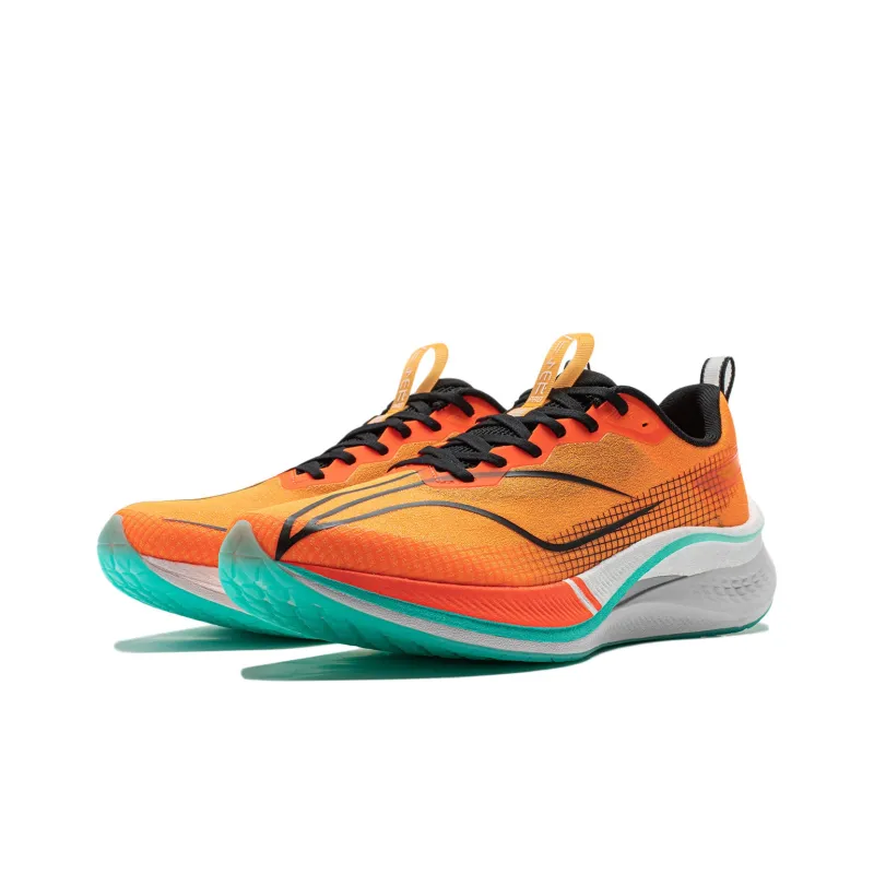 LiNing Red Hare 7 Pro Cushioned Slip-Resistant Low-Top Running Shoes Men's Neon Bright Orange-2