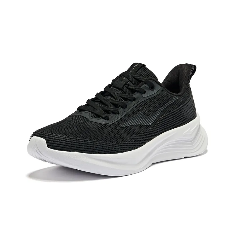 Erke Cushioning, Wear Resistant Low Top Casual Running Shoes Men's Jet Black-2