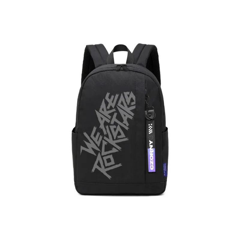 ElevethSign Polyester Backpack Large Size Unisex Black/Blue-3