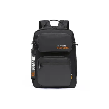 ElevethSign Nylon Backpack Large Size Unisex Black/Gray