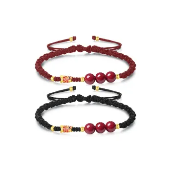 WANLIACC Reconstructed Cinnabar Jade Bracelets Unisex
