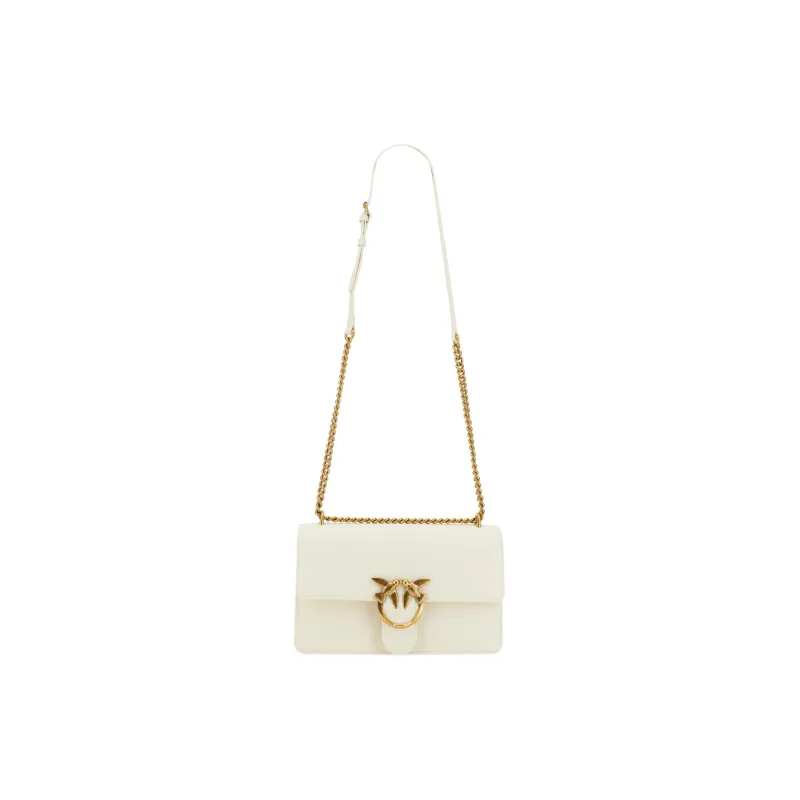 PINKO Cowhide Leather Shoulder Bag Crossbody Bag Women's White-4