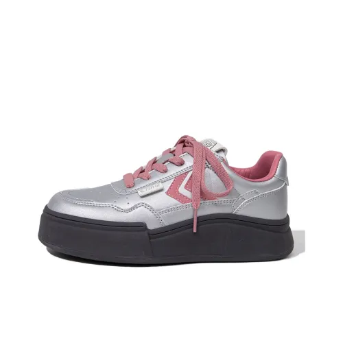 Feiyue Skateboard Shoes Women's Low-Top Silver/Pink