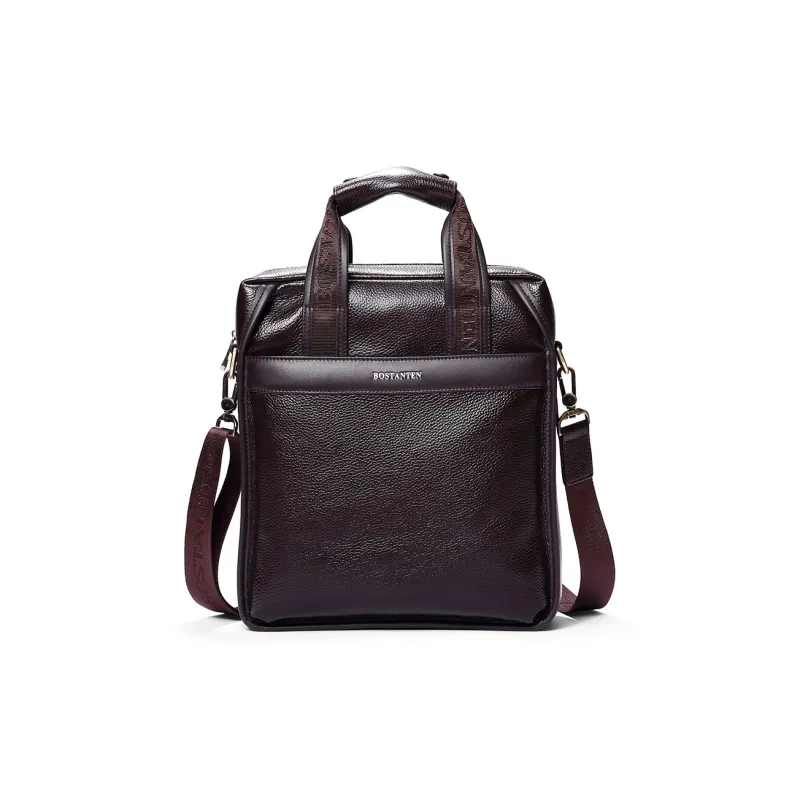 BOSTANTEN Leather One Shoulder Handbag Regular Men's Black/Coffee-5