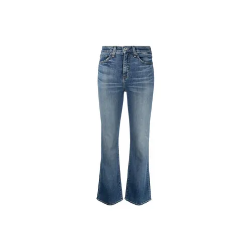 NILI LOTAN High-rise Bootcut Bleach-effect Jeans