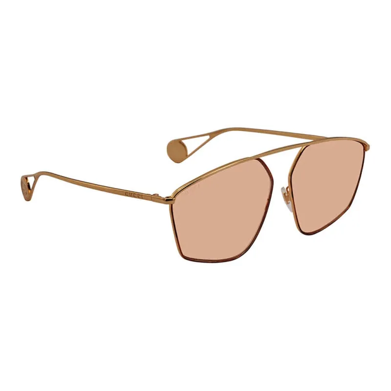 GUCCI Metal Aviator Sunglasses Women's Gold-1