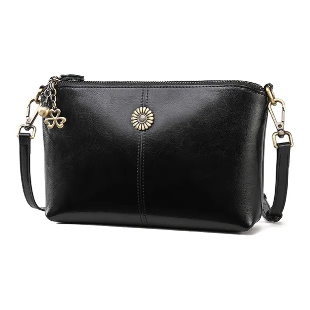 Gorora Top Grain Cow Leather Shoulder Bag Crossbody Bag Small Size Women's Classic Black/Burgundy/Peacock Blue/Brown-1