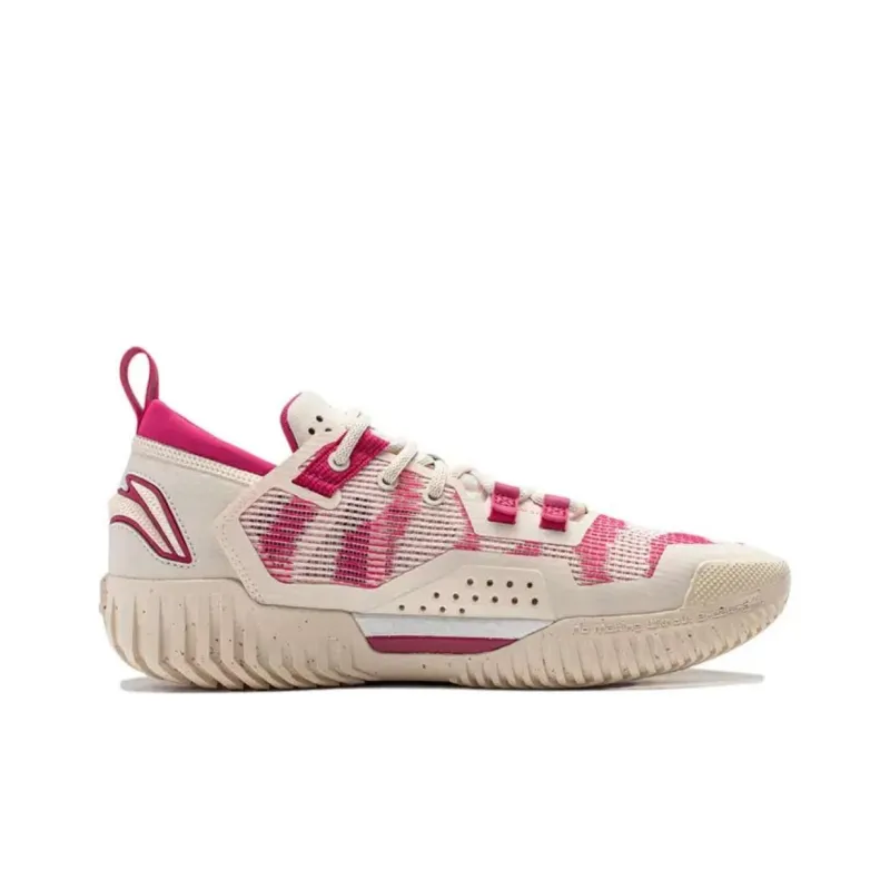 LiNing BadFive 3 Low Cushioning Abrasion Resistant Lightweight Low Top Basketball Shoes Men's Beige White Pink-1