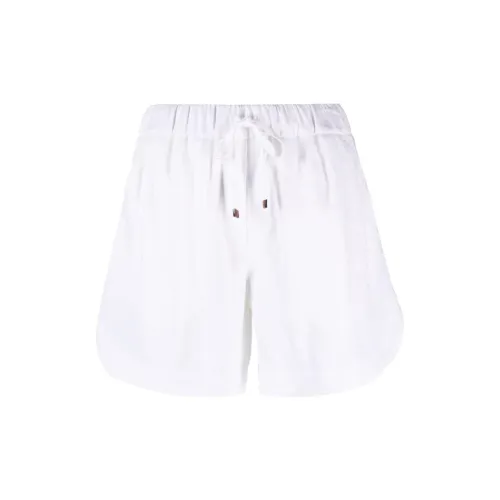 LORENA ANTONIAZZI Side-stripes Drawstring Linen Shorts