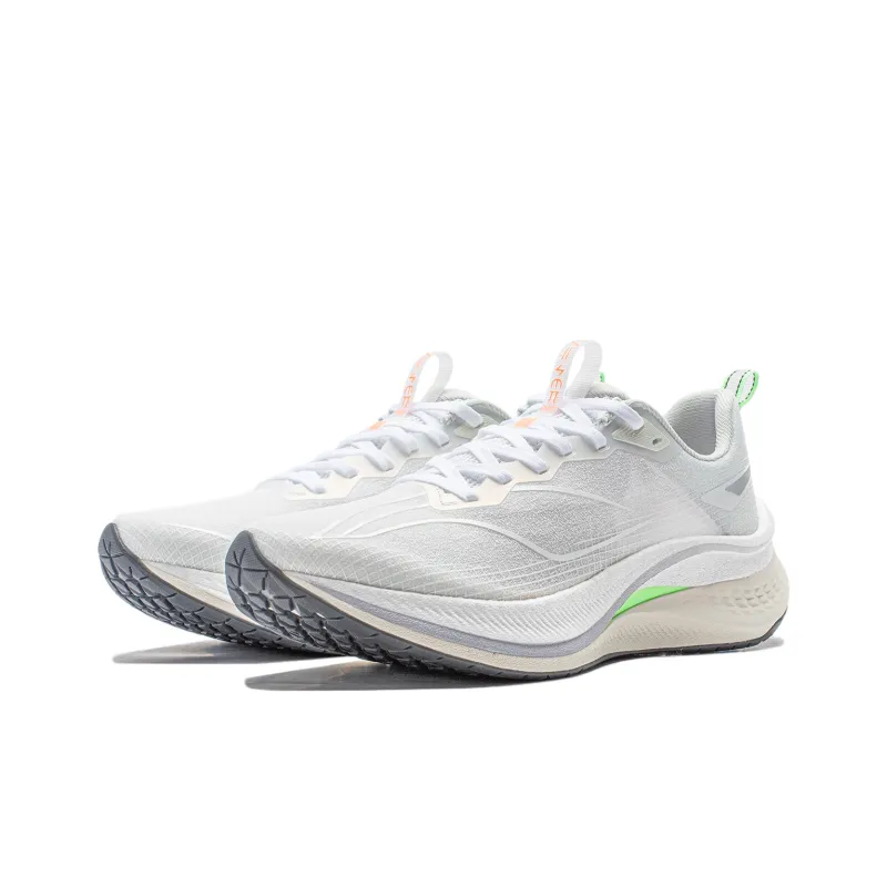 LiNing Red Hare 7 Pro Shock Absorbers With Slip Resistant Features Low Top Sprint Running Shoes Women's White-2