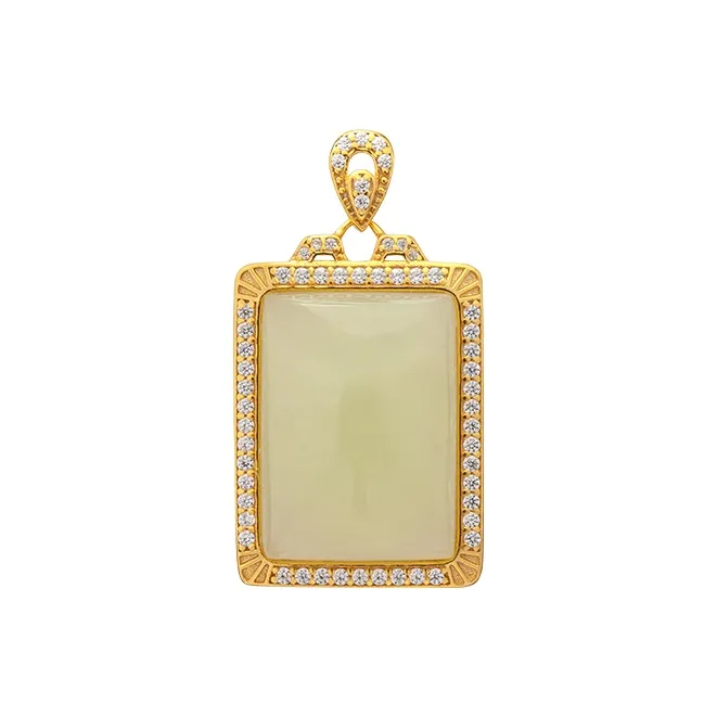 Princess Cui Hetian Jade Pendants Women's Pale Greenish White Jade-0