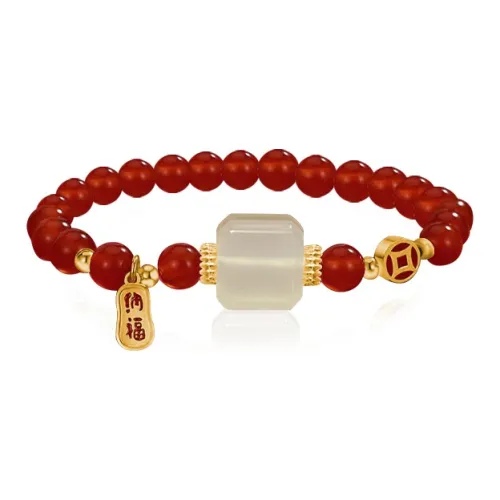 YUOFFICIAL Colored Glaze Jade Bracelets Women's