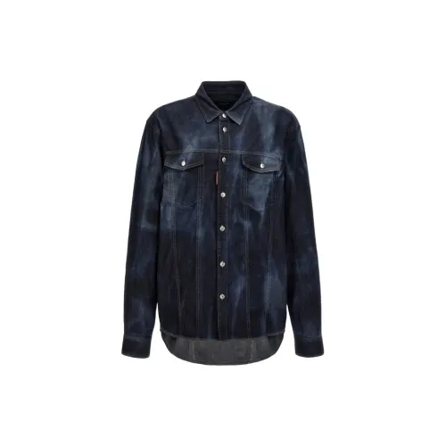 DSQUARED 2 Shirts Men Dark Blue