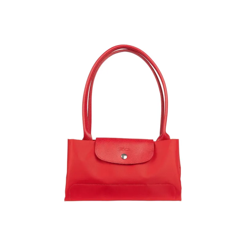 LONGCHAMP Le Pliage Green Recycled Canvas With Leather Trim Dumpling Bag Handbag, Shoulder Bag Women's Tomato Red-4