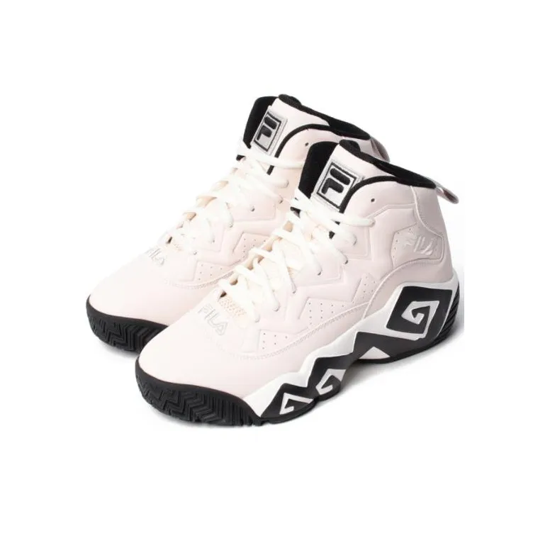 FILA MB Durable Breathable Mid-Top Basketball Shoes Men's White-2