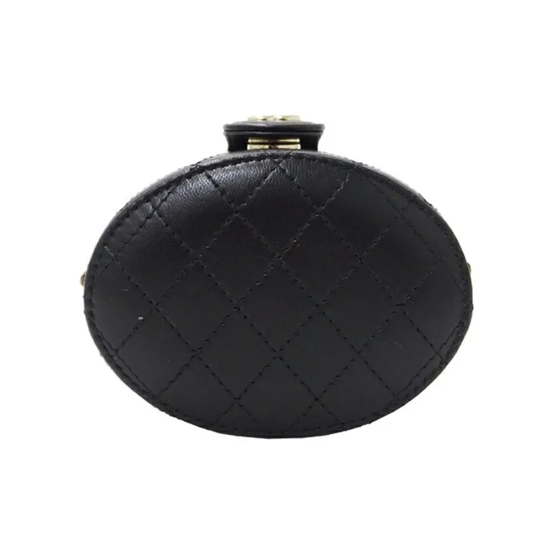 CHANEL Grain Embossed Lambskin Cylinder Bag, Makeup Bag, Handbag, Shoulder Bag, Crossbody Bag Women's Black-2