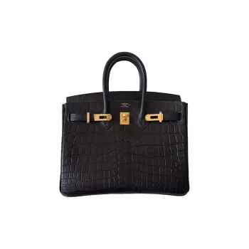 HERMES Birkin Crocodile Leather Handbag Women's 89 Noir Black
