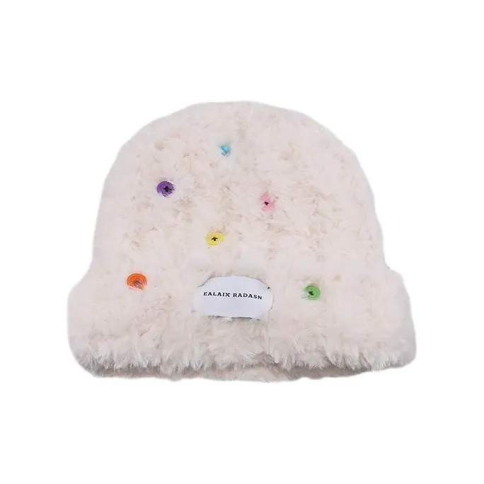 EEEENO Faux Rabbit Fur Beanies Women's-1