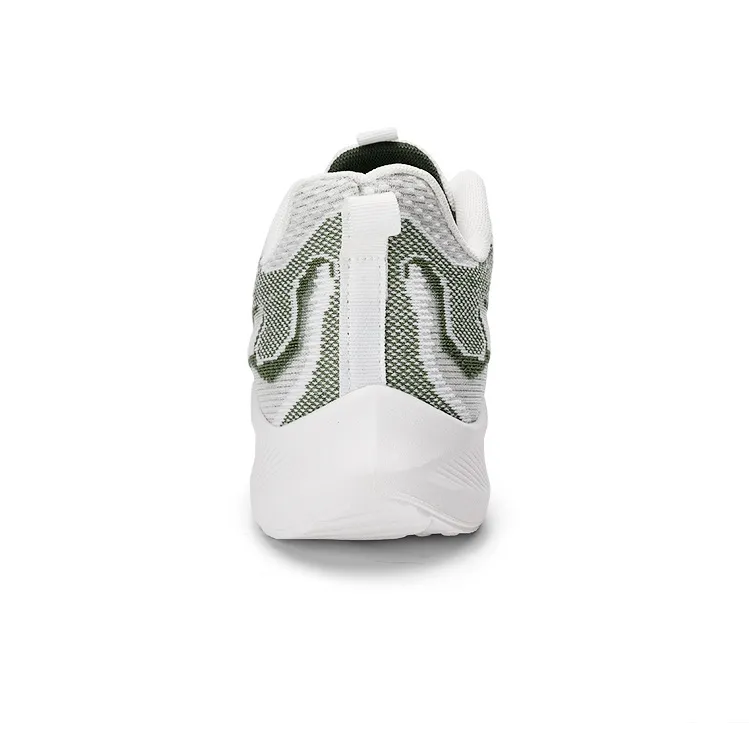 Warrior Wear-Resistant Lightweight Height Increasing Low-Top Running Shoes Men's White Green-4
