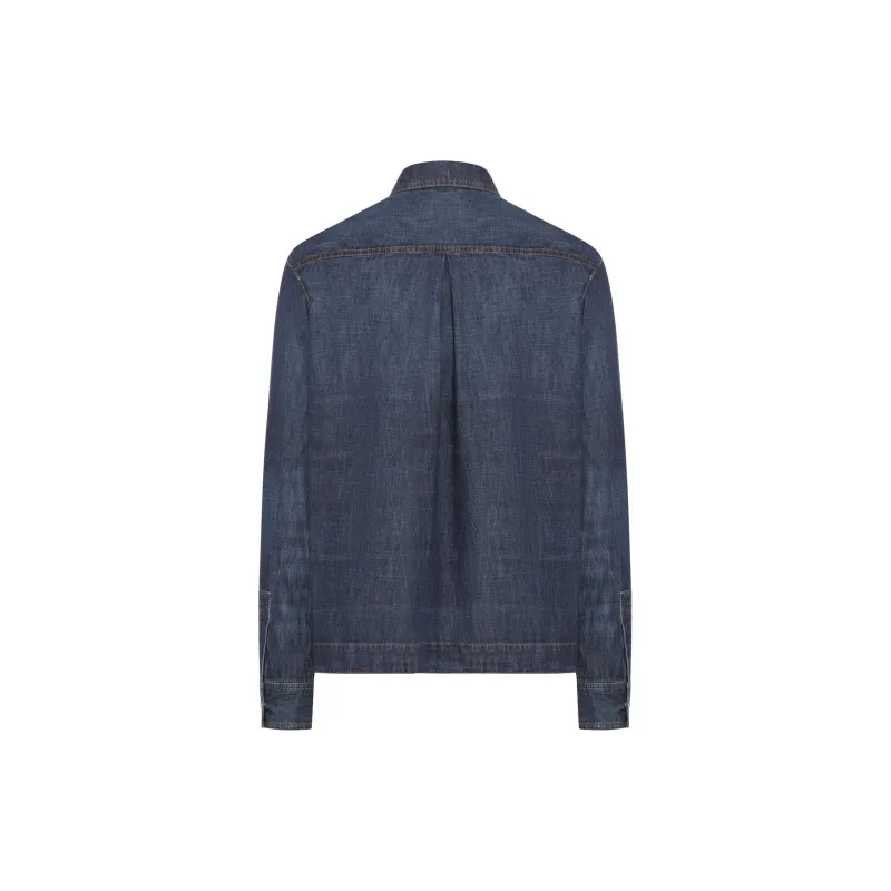 PALM ANGELS Monogram Detailed Denim Track Jacket-1