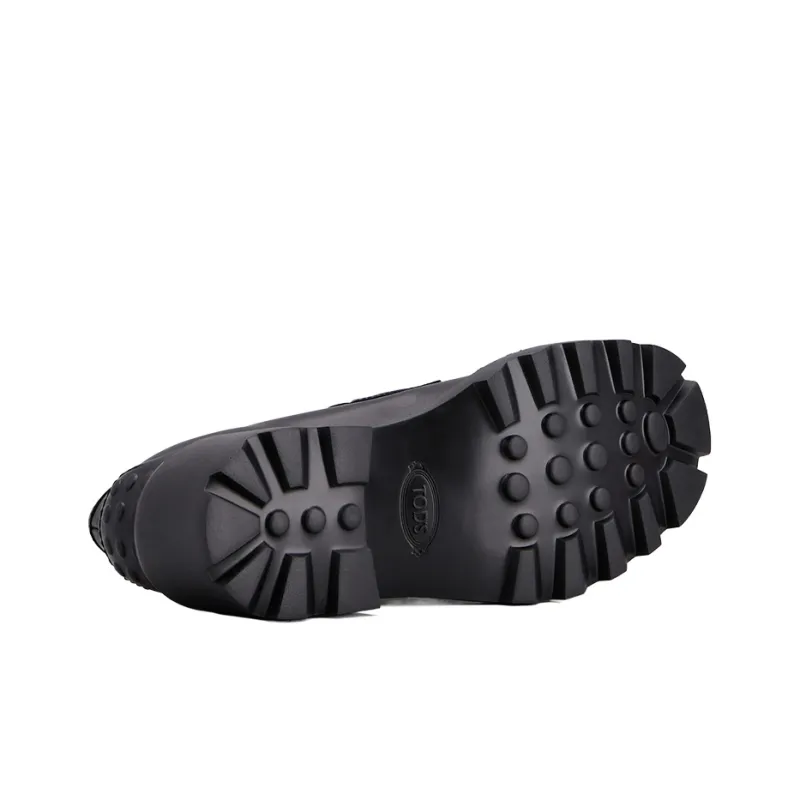 TOD'S Logo Buckle Almond Toe Loafers Women's-4