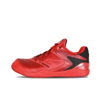 VICTOR Cushioned Slip-Resistant Mid-Top Badminton Shoes Unisex Flame Red