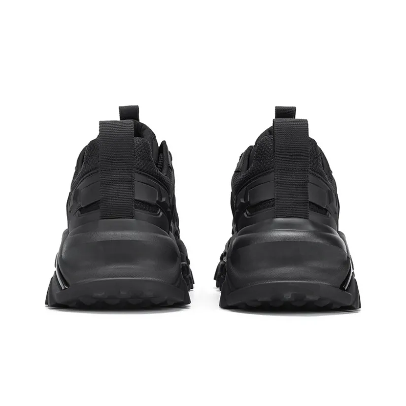 BOIGEMES Low Top Chunky Sneakers Men's Black-4
