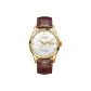 Gold Case White Dial Brown Printer Ribbons