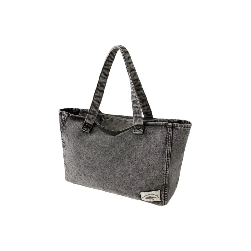 ZARA Cotton Tote Bag Shopping Bag Handbag Shoulder Bag Regular Women's Gray-1