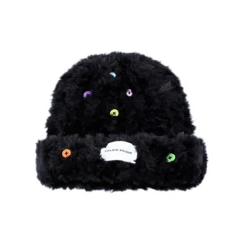 EEEENO Faux Rabbit Fur Beanies Women's