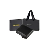 Black-Single Loose-Leaf Style (Smooth Top Grain Leather) Anti-Skimming