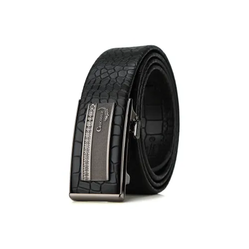Crocodile Automatic Buckle Top Grain Cow Leather Leather Belts Men's Width 3.6CM