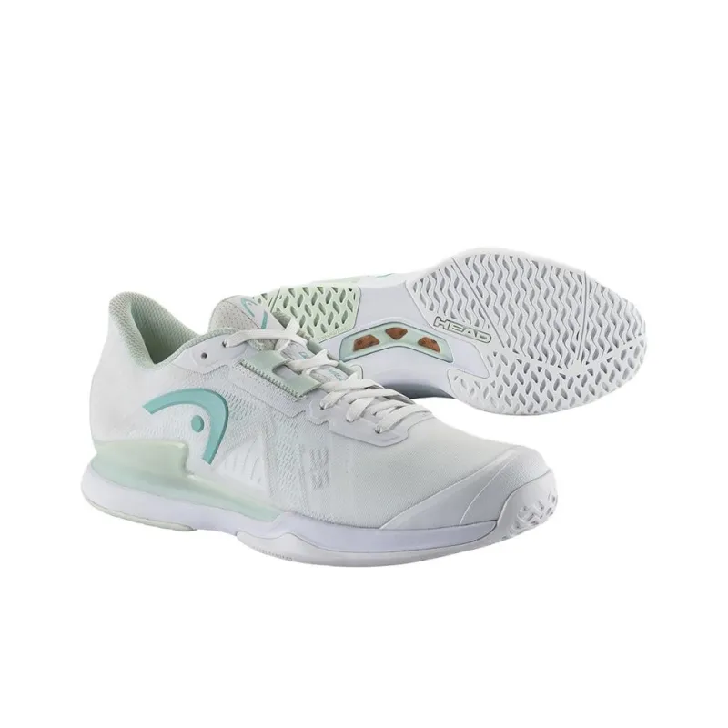 HEAD Sprint Pro 3.5 Breathable And Lightweight Low Top Tennis Shoes Women's White Green-2