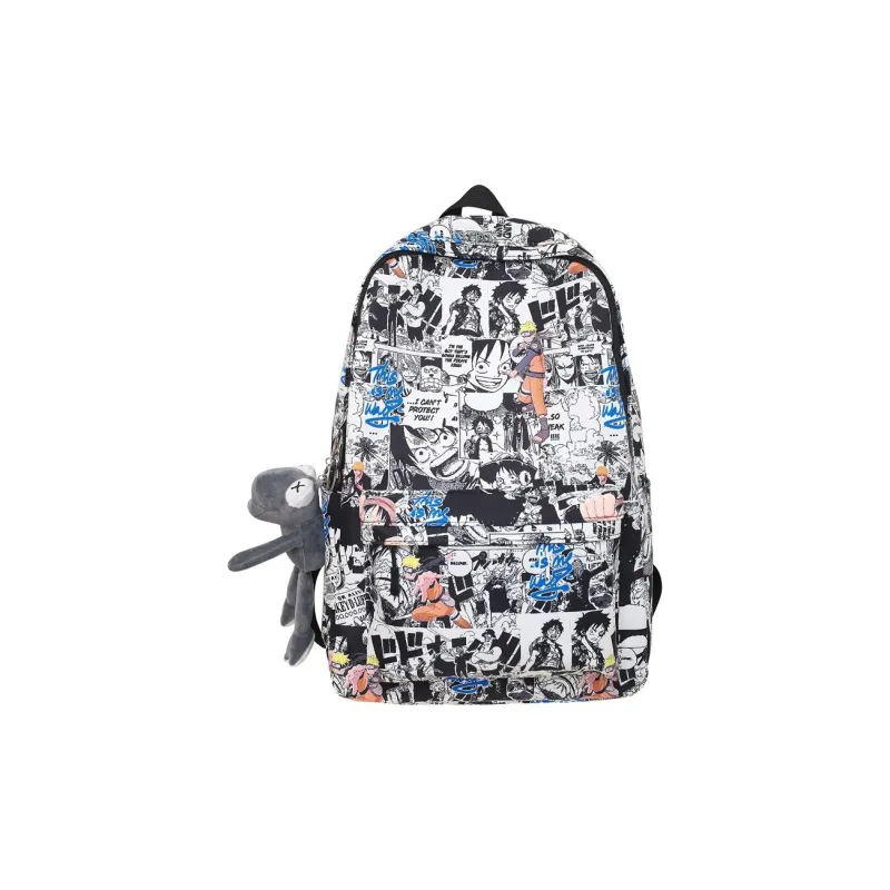 LEXI Nylon Backpack Unisex Black/White-3