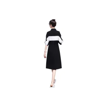 Cypress House Short Sleeved Dress Women's Black & White