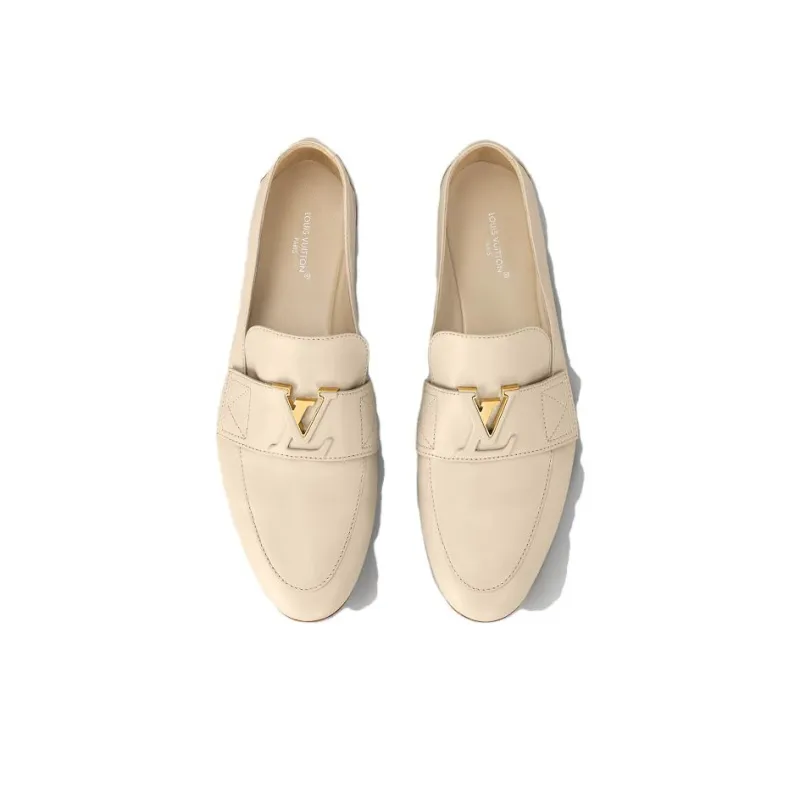 LOUIS VUITTON Capri Loafers Women's Beige-3