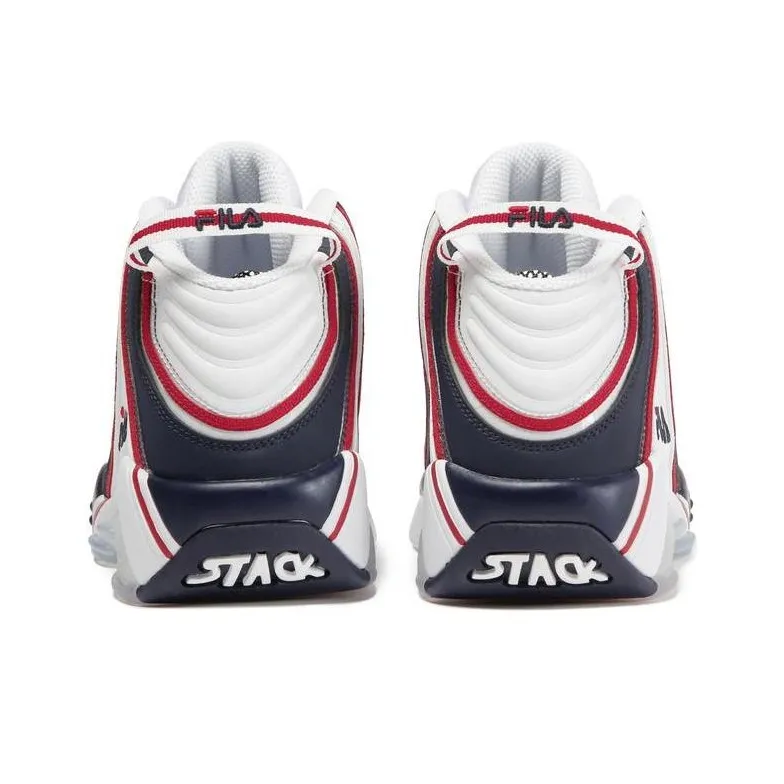 FILA Stack 2 Anti-Slip Wear-Resistant Mid-Top Basketball Shoes Men's White-4