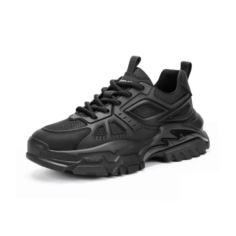 BOIGEMES Low Top Chunky Sneakers Men's Black-1