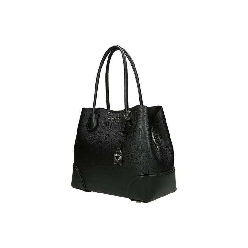 MICHAEL KORS Mercer Gallery Bucket Cow Leather Portable Crossbody Bag Shoulder Bag Medium Size Women's Black-3