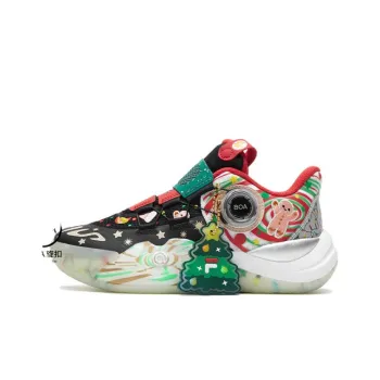 FILA KIDS Cushioning Low Top Children's Basketball Shoes Black Red Teenagers