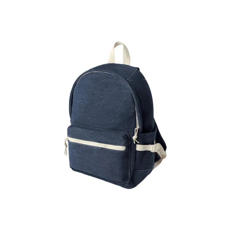 ZARA Cotton Blended With Polyester Backpack Regular Men's Blue Denim-1
