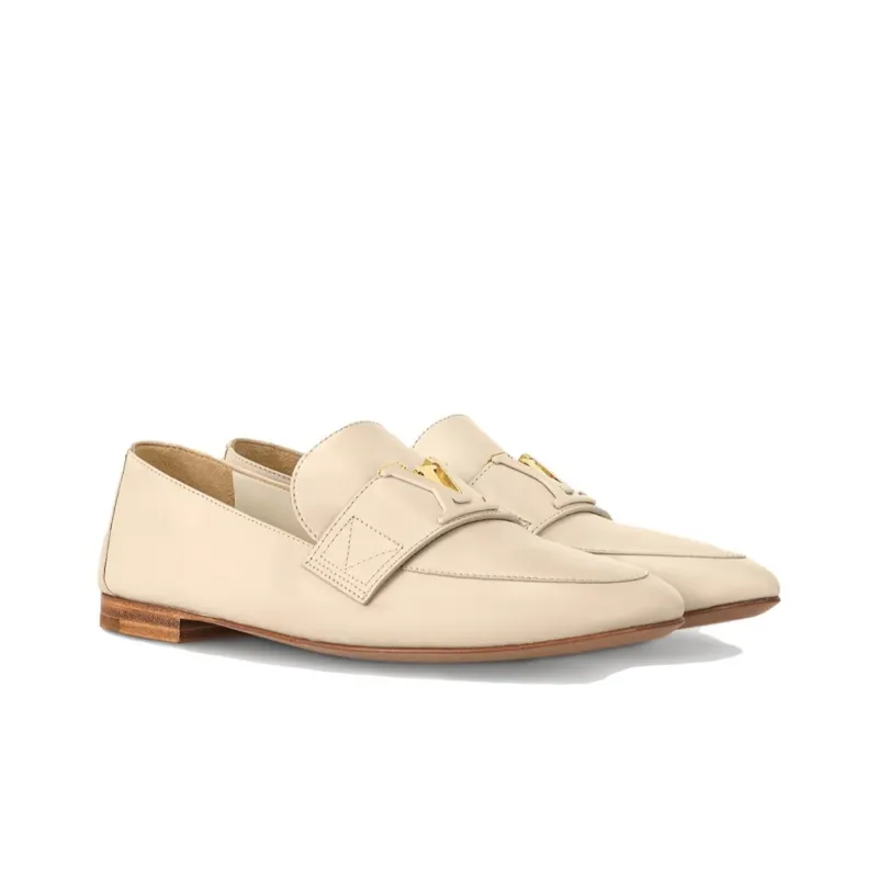 LOUIS VUITTON Capri Loafers Women's Beige-2