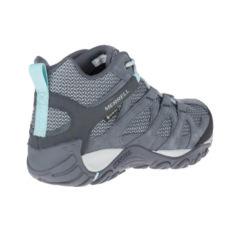 MERRELL Alverstone Mid GTX Anti-Slip Wear-Resistant Mid-Top Outdoor Shoes Women's Gray Blue-4
