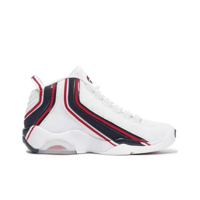 FILA Stack 2 Anti-Slip Wear-Resistant Mid-Top Basketball Shoes Men's White-1
