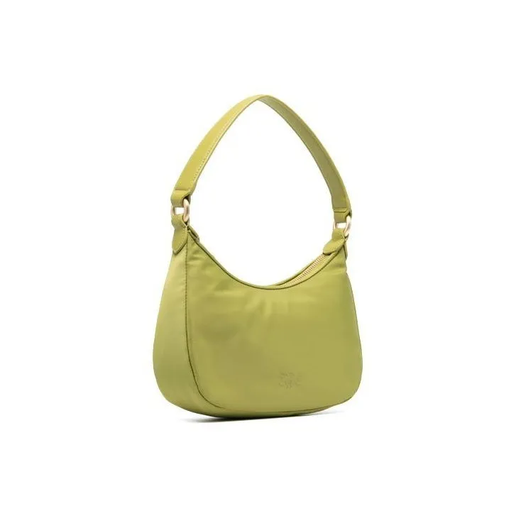 PINKO Leather Half Moon Bag Mahjong Bag Crossbody Bag Handbag Shoulder Bag Women's Yellow-2