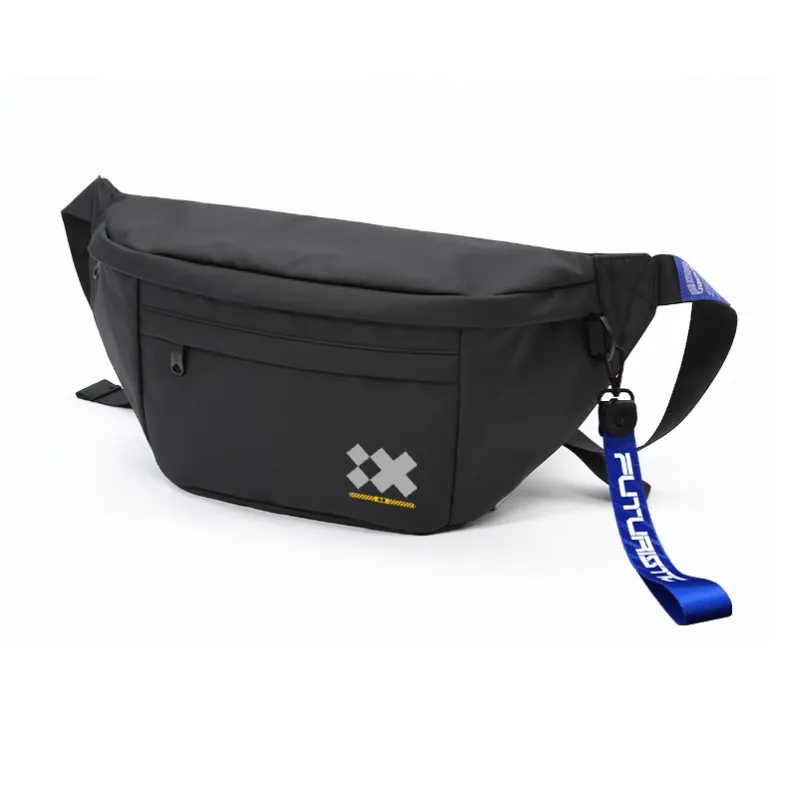 ElevethSign Polyester Crossbody Bag Sling Bag One Shoulder Backpack Crossbody Sling Bag Large Size Unisex White/Black-1