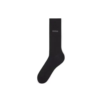 HUGO BOSS Regular-Length Logo Socks In A Wool Blend Knee-High Socks Men's 1 Pack Black