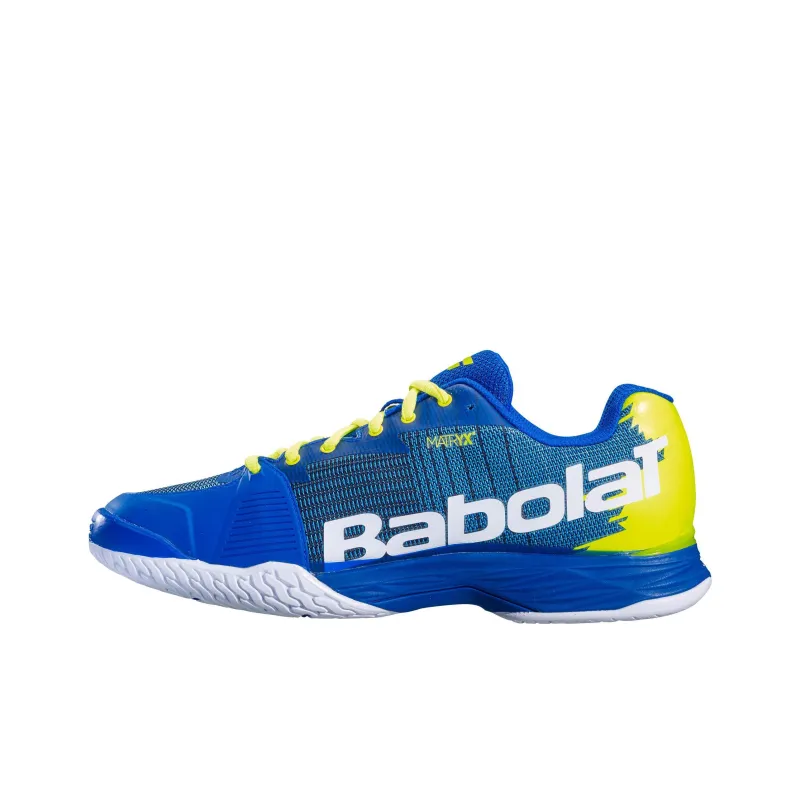 Babolat Cushioning Slip Resistant Low Top Tennis Shoes Men's Blue Neon Yellow-0