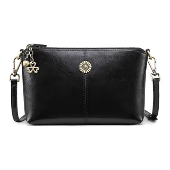 Gorora Top Grain Cow Leather Shoulder Bag Crossbody Bag Small Size Women's Classic Black/Burgundy/Peacock Blue/Brown